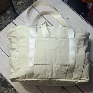 Bagsmart Cream Tote Gym Weekender Travel Bag